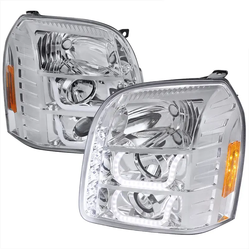 Spec-D 07-14 Gmc Yukon Denali U-Shape Projector Headlights Chrome 1
