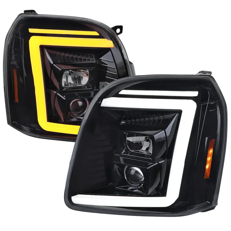 Spec-D 07-14 Gmc Yukon/Xl 1500/Xl 2500 Seq Headlights Black/Smoked 1