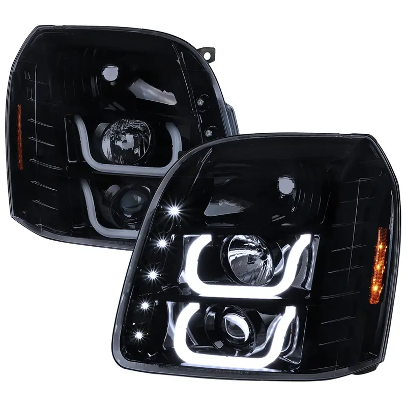 Spec-D 07-14 Gmc Yukon/Yukon Xl 1500/2500 U-Bar Headlights Black 1