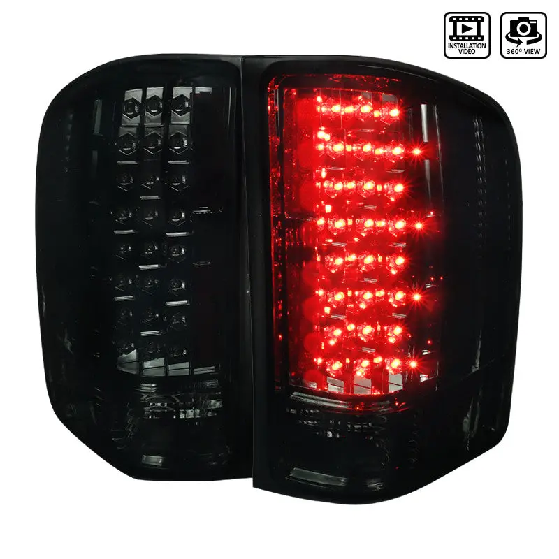 Spec-D 07-14 Silverado 1500 2500Hd 3500Hd Oz Led Tail Lights Smoked 2