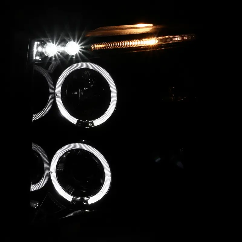 Spec-D 07-14 Silverado Dual Halo Projector Headlights Black 2