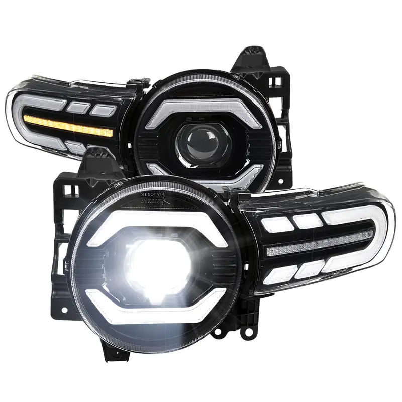 Spec-D 07-14 Toyota Fj Cruiser Headlights Full Led Sequential Black 1