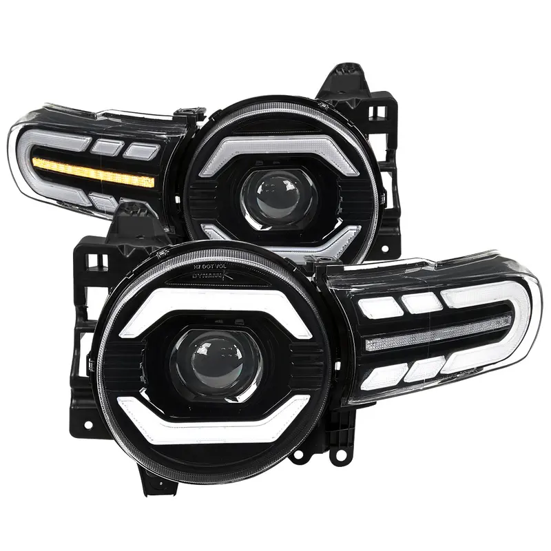 Spec-D 07-14 Toyota Fj Cruiser Headlights Seq Led Bar Projector Black 1