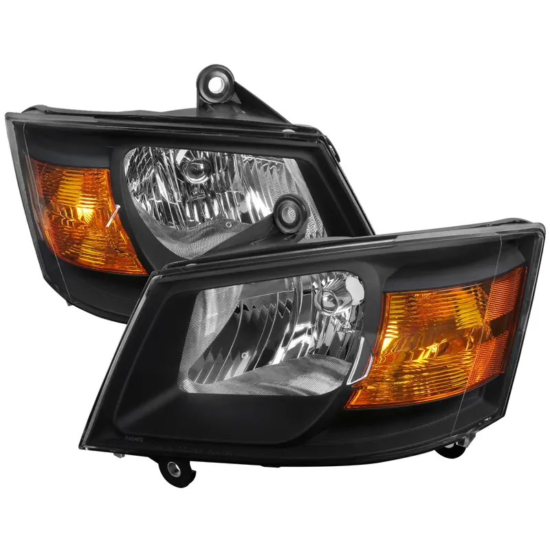 Spec-D 08-10 Dodge Grand Caravan Headlights Oem Style Black/Clear 1