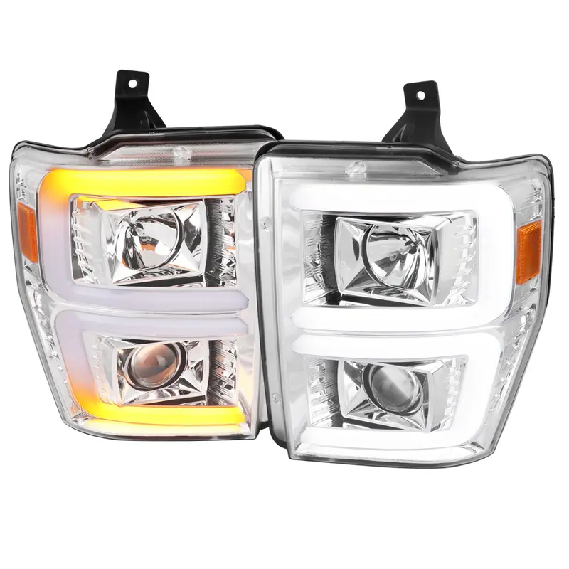Spec-D 08-10 F250/F350/F450/F550 Sequential Headlights Chrome 1