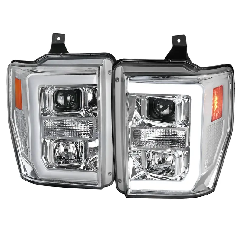 Spec-D 08-10 Ford F-250 F-350 F-450 Led Projector Headlights Chrome 1