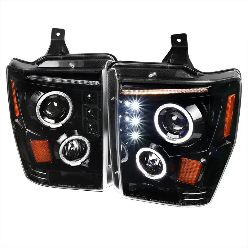 Spec-D 08-10 Ford F250 F350 F450 Projector Headlights Black 1