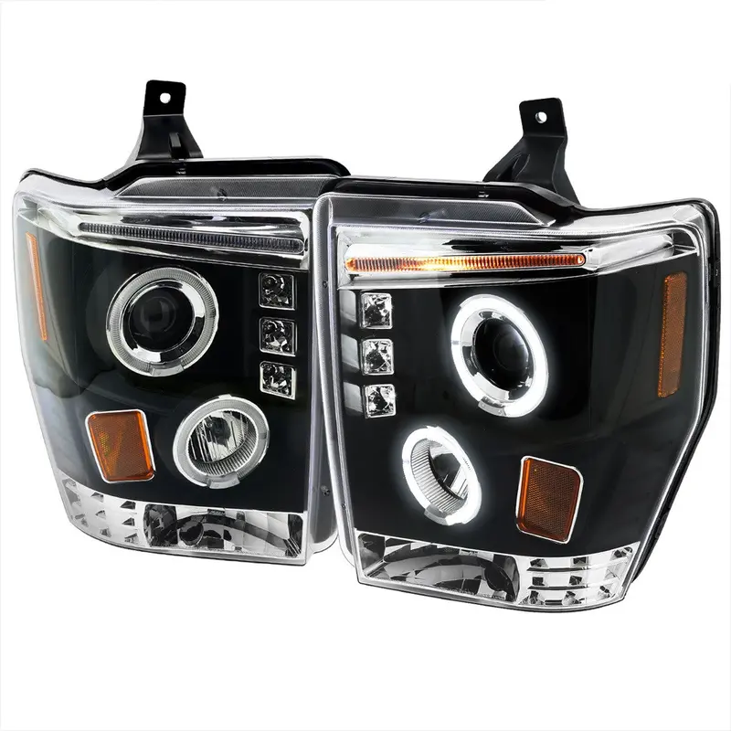 Spec-D 08-10 Ford F250 F350 F450 Super Duty Headlights Black 1