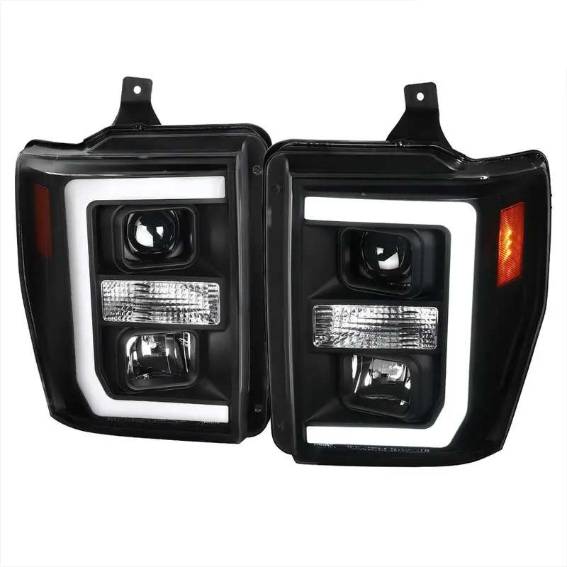 Spec-D 08-10 Ford F250 F350 Super Duty Headlights Led Bar Black 1