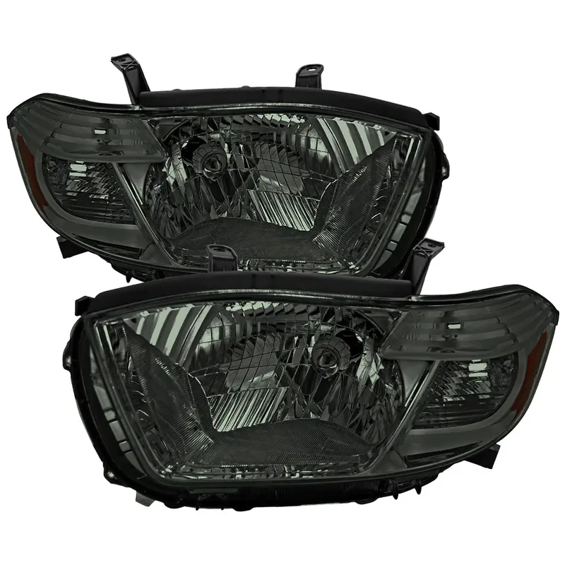 Spec-D 08-10 Highlander Headlights Oem Halogen Chrome/Smoked 1