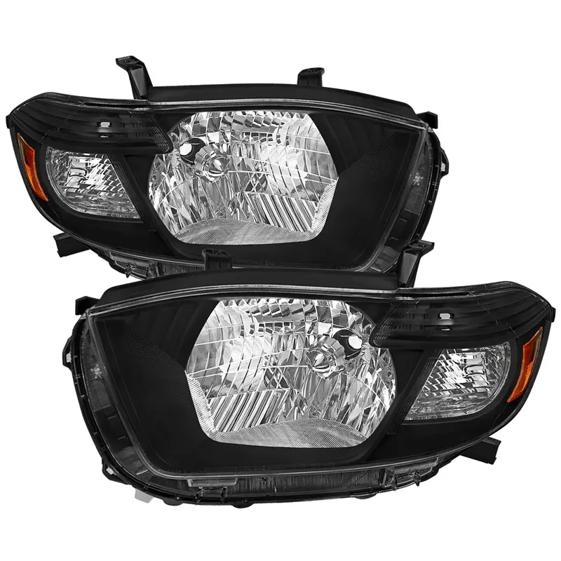 Spec-D 08-10 Toyota Highlander Headlights Oem Style Matte Black/Clear 1