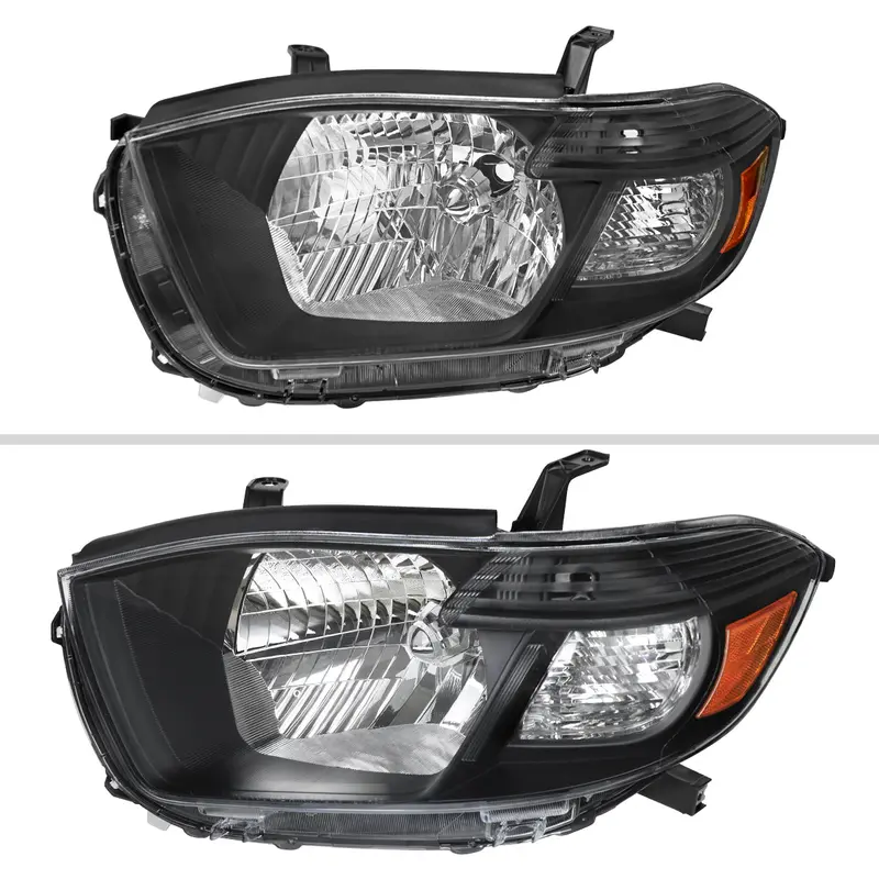 Spec-D 08-10 Toyota Highlander Headlights Oem Style Matte Black/Clear 2