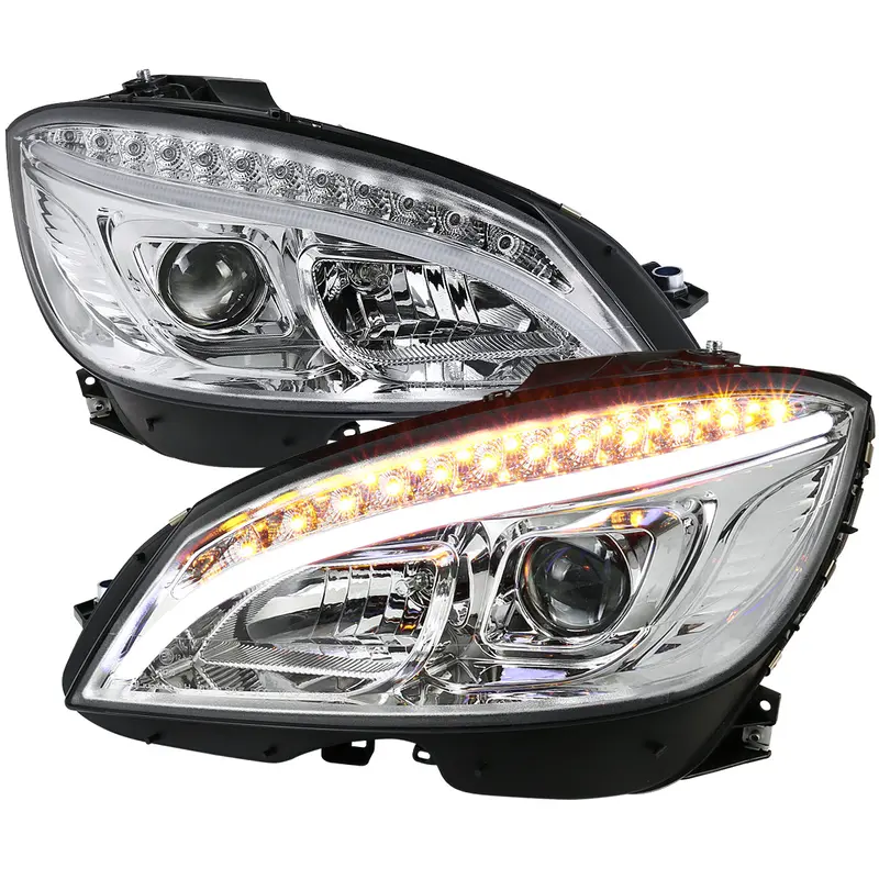 Spec-D 08-11 Benz W204 C Class Pro Headlights Light Bar & Turn Lights 1