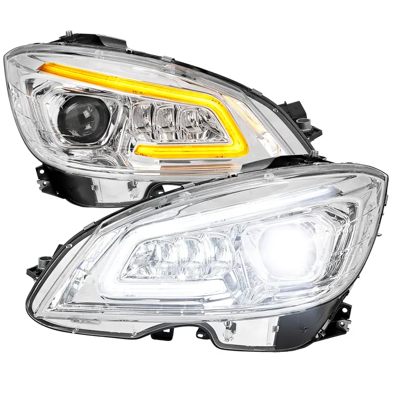 Spec-D 08-11 Benz W204 C-Class Sequential Led Headlights Chrome 1