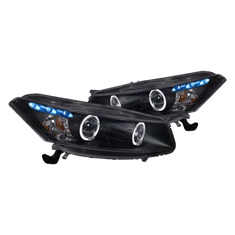 Spec-D 08-12 Accord Coupe Halo Projector Headlights Black 1