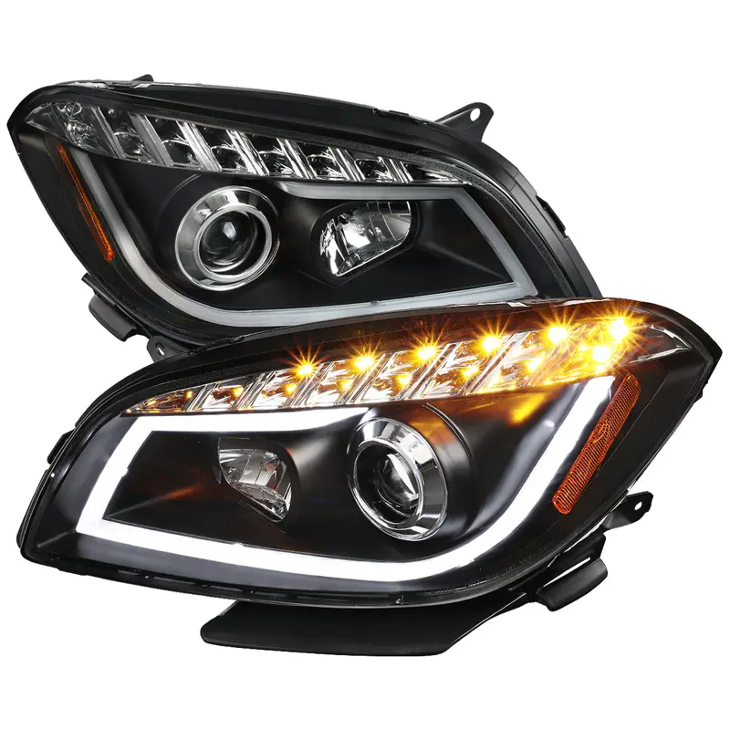 Spec-D 08-12 Chevy Malibu Headlights Dual Halo Projector Black. 1