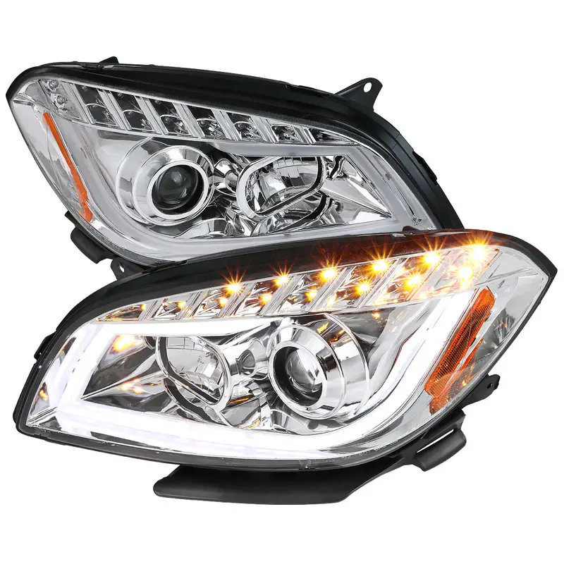 Spec-D 08-12 Chevy Malibu Ls Lt Ltz Hybrid Headlights Led Bar Chrome 1