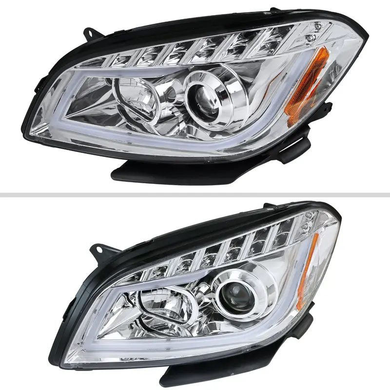 Spec-D 08-12 Chevy Malibu Ls Lt Ltz Hybrid Headlights Led Bar Chrome 2