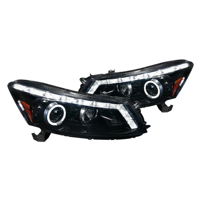 Spec-D 08-12 Honda Accord 4D Projector Black Headlights Smoked Lens 1
