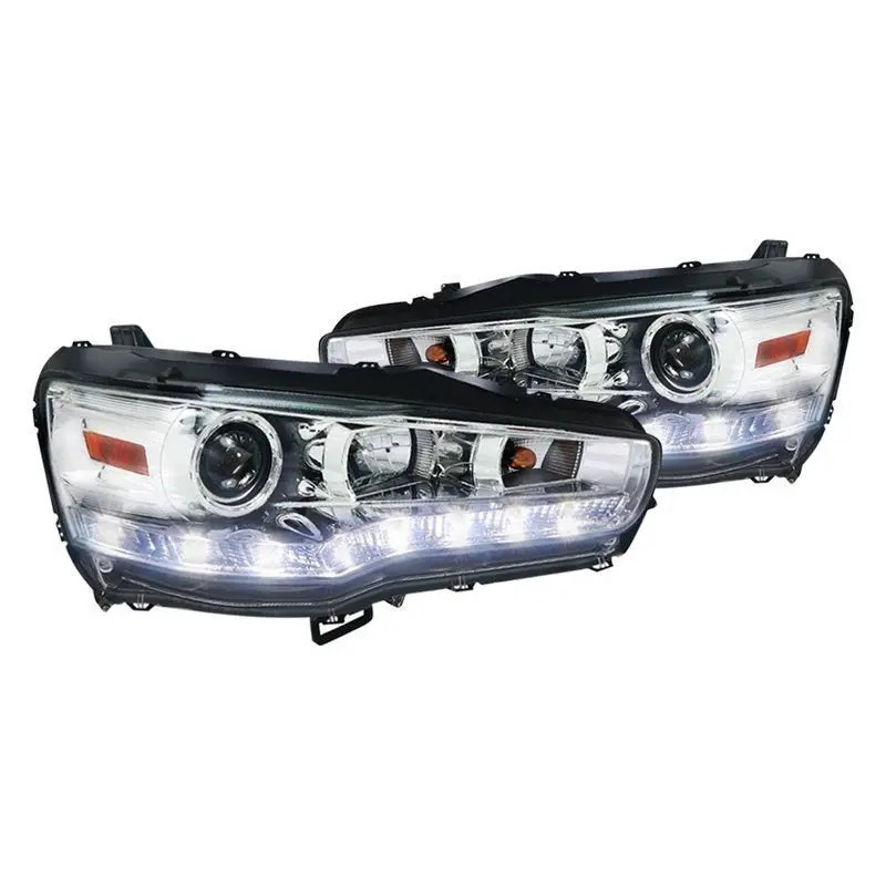 Spec-D 08-12 Mitsubishi Lancer Pro Chrome Led Drl Headlights 1
