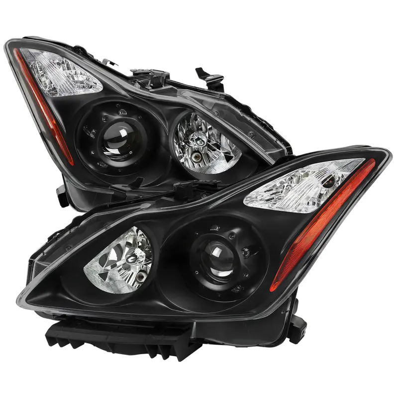 Spec-D 08-13 G37 14-15 Q60 2Dr Headlights Oem Style Black/Clear 1