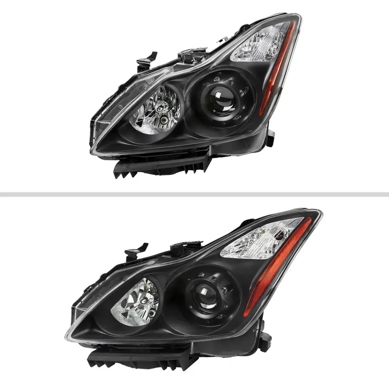Spec-D 08-13 G37 14-15 Q60 2Dr Headlights Oem Style Black/Clear 2