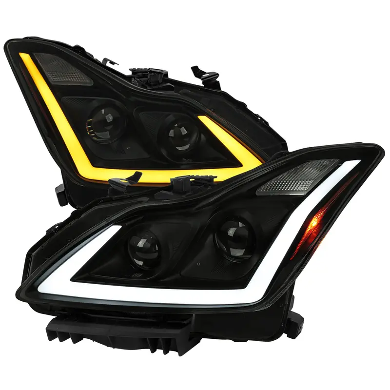 Spec-D 08-13 G37/14-15 Q60 2Dr Sequential Headlights Black/Smoked 1