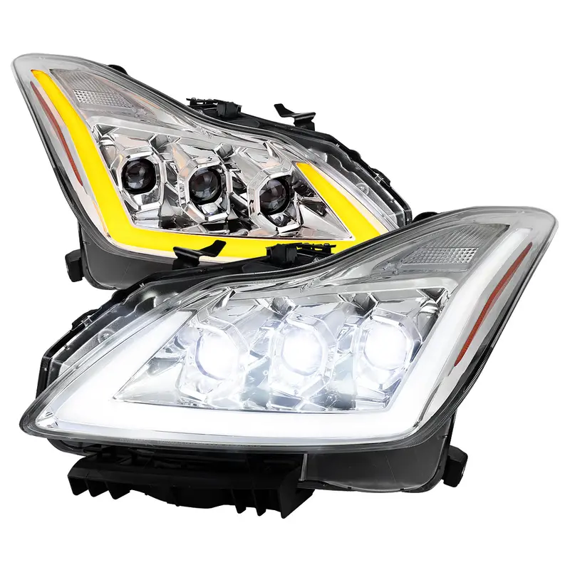 Spec-D 08-13 G37/14-15 Q60 2Dr Triple Projector Headlights Seq Clear 1