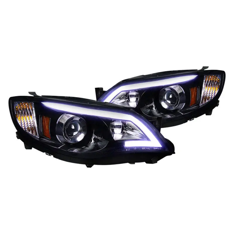 Spec-D 08-13 Impreza Projector Black Headlights Smoked Lens 1