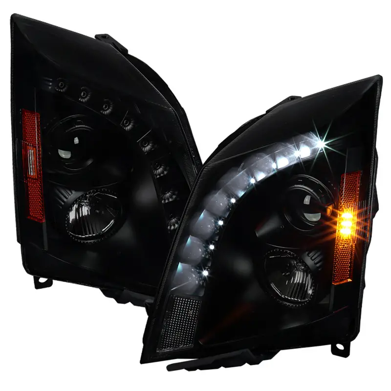 Spec-D 08-14 Cadillac Cts Headlights Led Bar Projector Black/Smoke 1