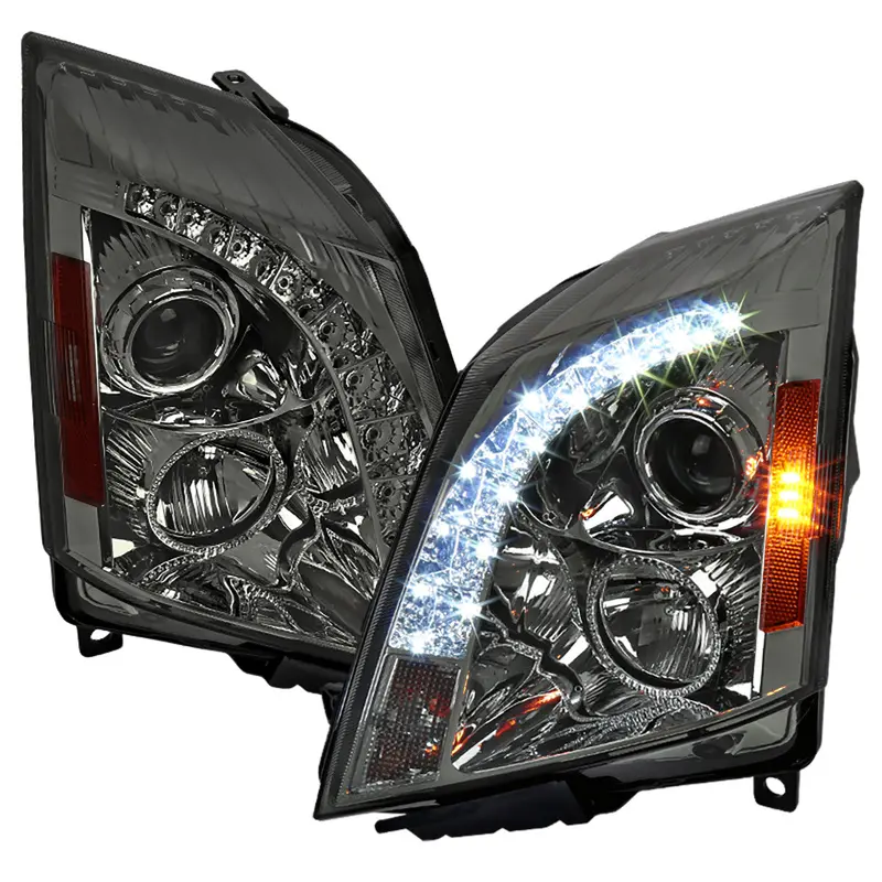Spec-D 08-14 Cadillac Cts Projector Headlights Chrome Smoked 1