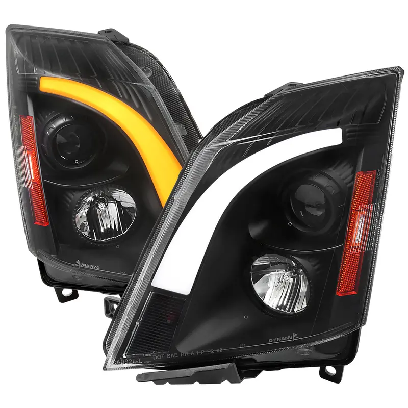 Spec-D 08-14 Cadillac Cts Seq Led Bar Projector Headlights Black 1