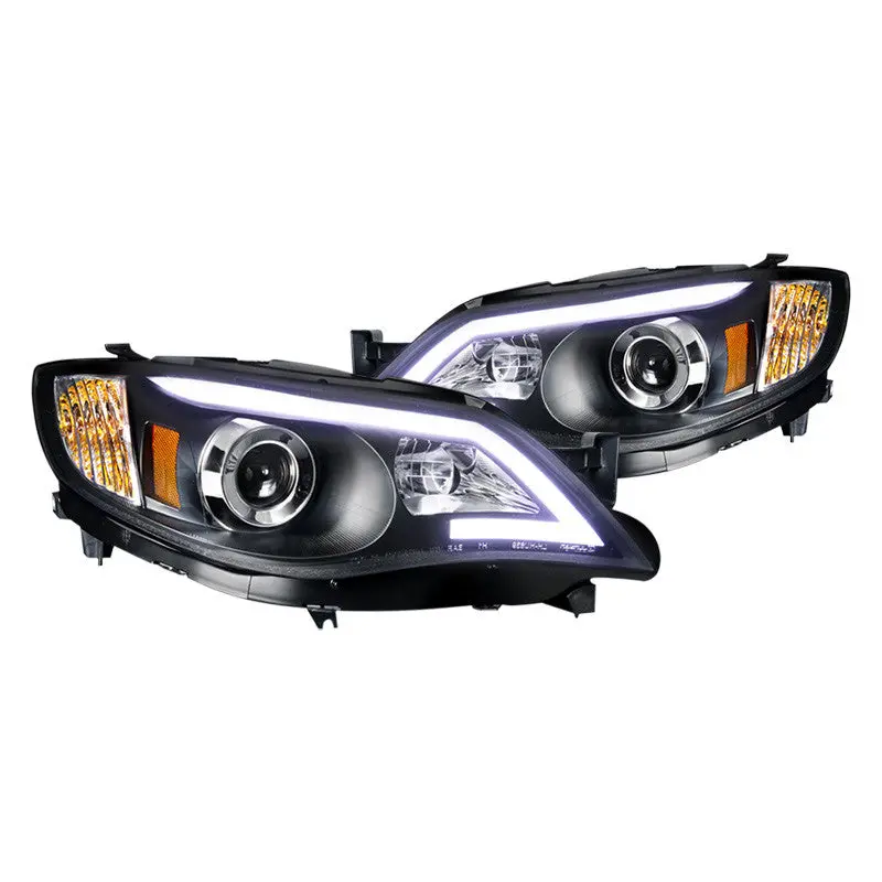 Spec-D 08-14 Impreza Led Drl Strip Headlights Black 1