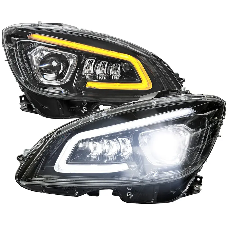 Spec-D 08-14 Mercedes C-Class W204 Headlights Sequential Black/Clear 1