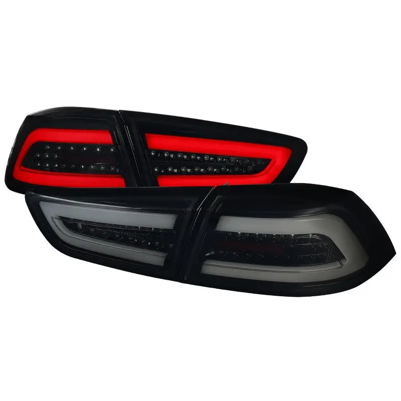 Spec-D 08-17 Mitsubishi Lancer Evo X Led Black Tail Lights Smoked Lens 1