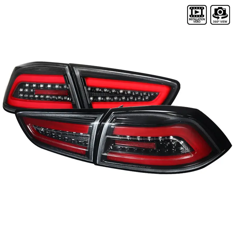 Spec-D 08-17 Mitsubishi Lancer Evo X Led Tail Lights Black 2