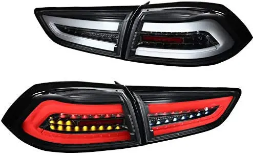 Spec-D 08-17 Mitsubishi Lancer Evo X Led Tail Lights Matte Black 1