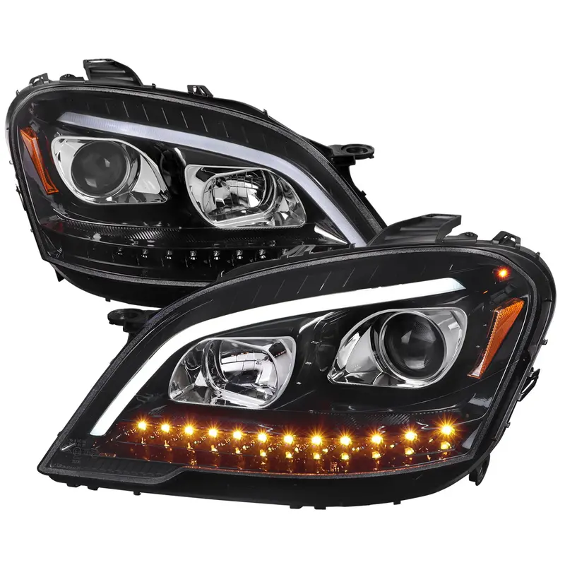 Spec-D 09-11 Benz W164 Ml-Class Headlights Sequetial Led Glossy Black 1