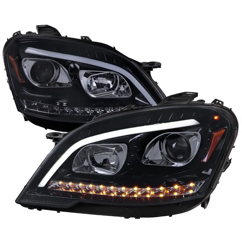 Spec-D 09-11 Benz W164 Ml-Class Sequetial Led Headlights Black/Smoked 1