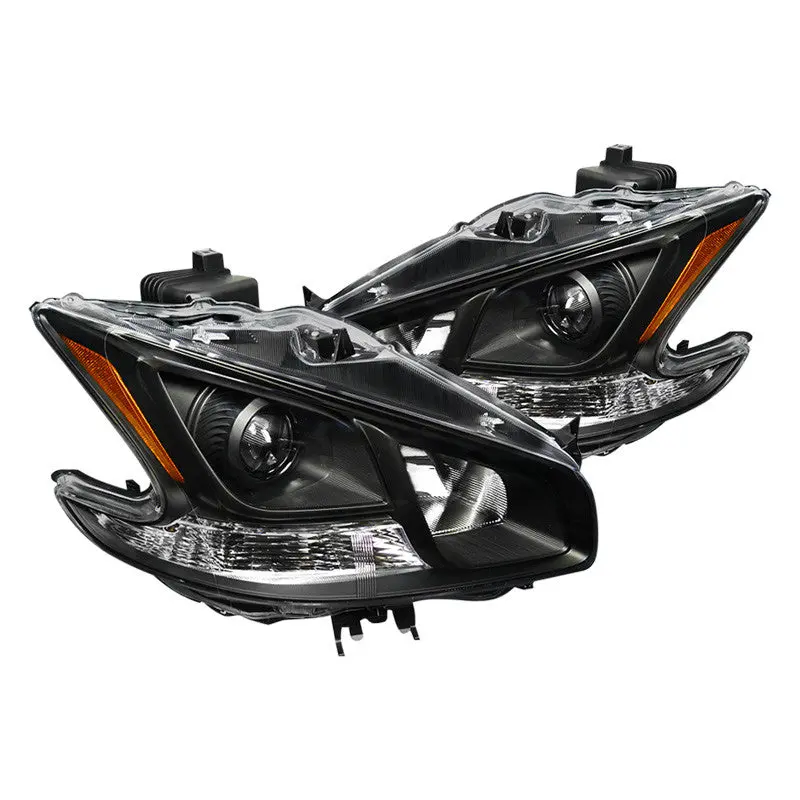 Spec-D 09-11 Nissan Maxima Projector Black Halogen Headlights 1
