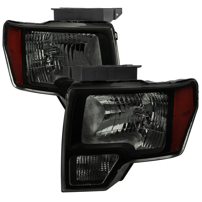 Spec-D 09-14 Ford F-150 Headlights Oem Style Black/Smoked Lens 1