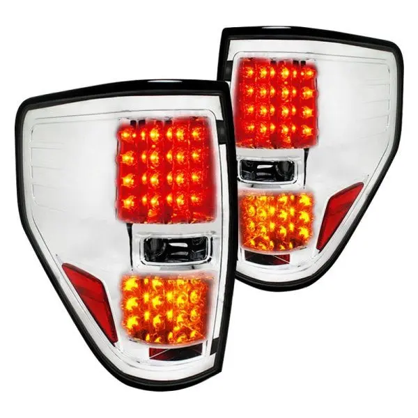 Spec-D 09-14 Ford F-150 Led Tail Lights Chrome/Clear 1
