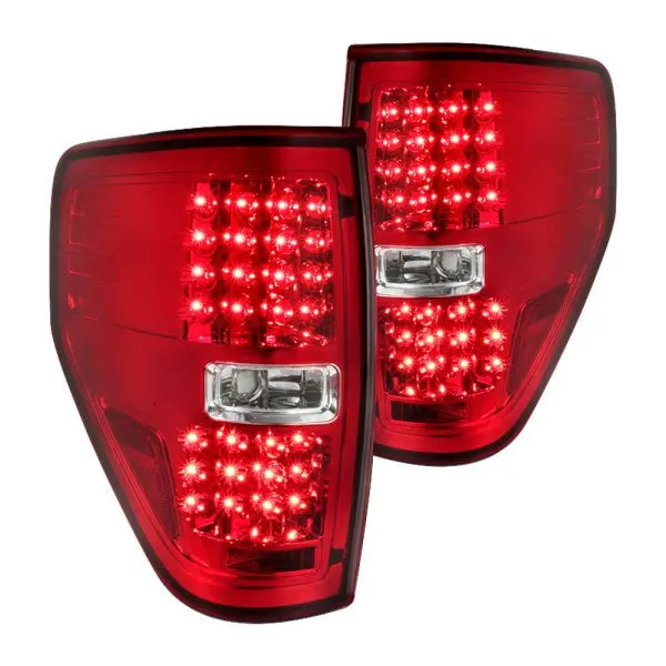 Spec-D 09-14 Ford F-150 Led Tail Lights Chrome/Red 1