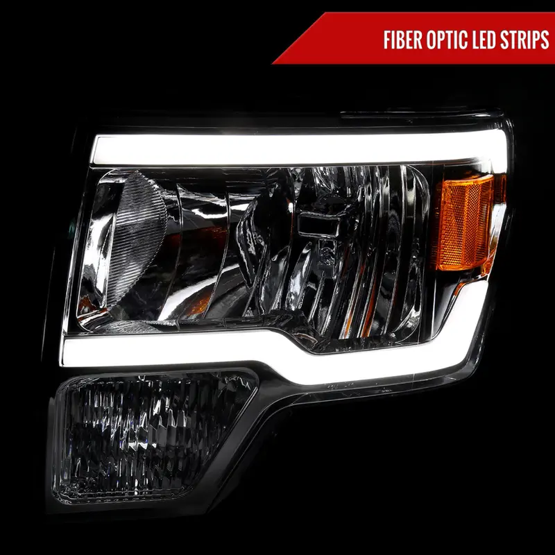 Spec-D 09-14 Ford F-150 Led Tube Headlights Oem Style Chrome 2