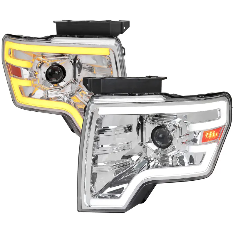 Spec-D 09-14 Ford F-150 Sequential Led Projector Headlights Chrome 1