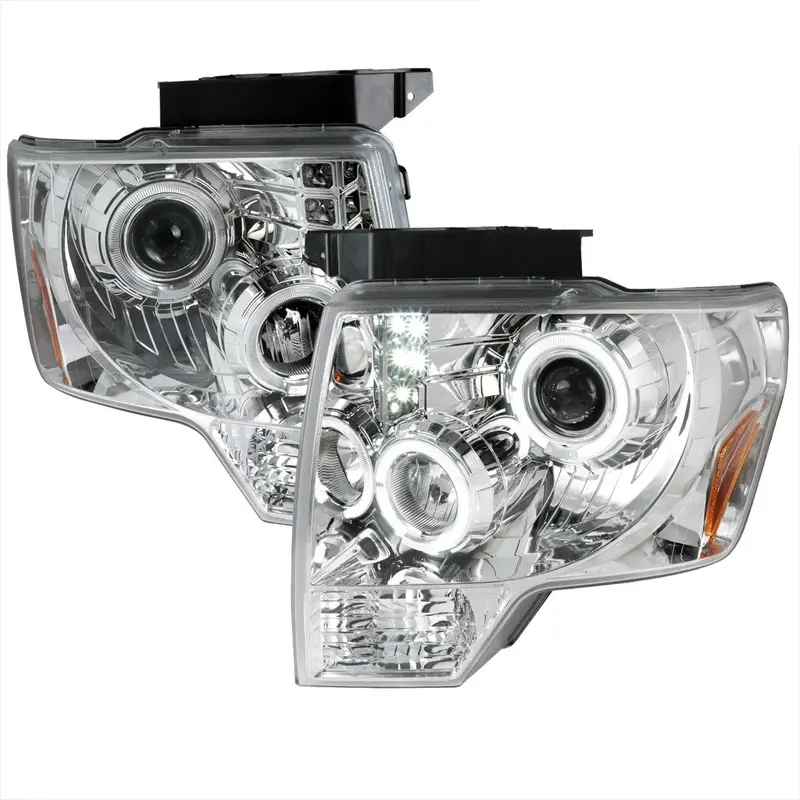 Spec-D 09-14 Ford F150 Dual Halo Projector Headlights Chrome 1