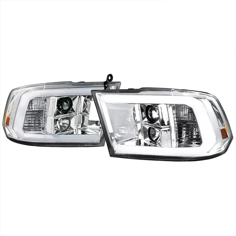 Spec-D 09-18 Dodge Ram 1500 2500 3500 Led C-Bar Headlights Chrome 1