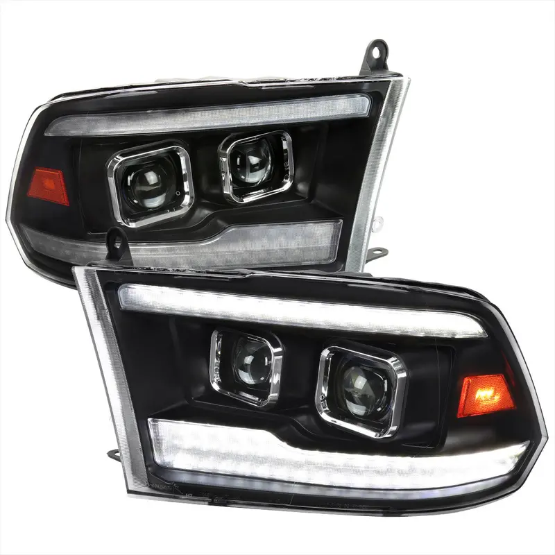 Spec-D 09-18 Dodge Ram 1500 3500 Sequential Led Headlights Black 1