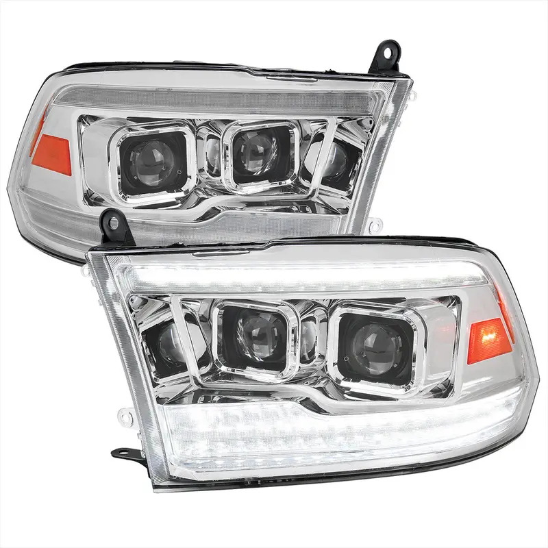 Spec-D 09-18 Dodge Ram 1500 3500 Sequential Led Headlights Chrome 1