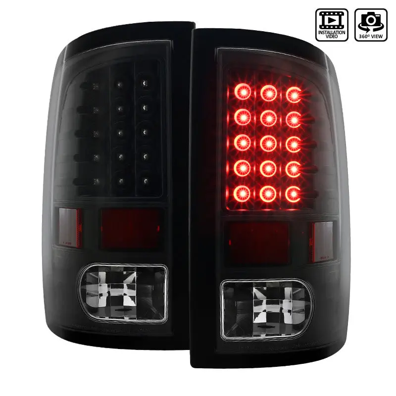 Spec-D 09-18 Dodge Ram 1500 Led Tail Lights Matte Black 2